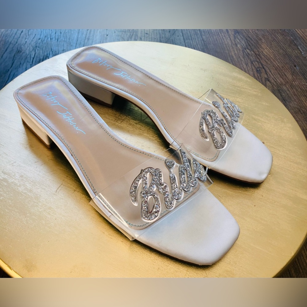 Betsey Johnson “Bride” Slip-ons. Size 9.5. Pre-owned. Excellent & Beautiful